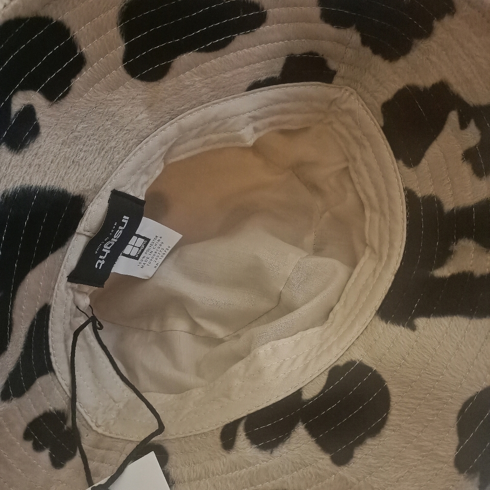 INSIGHT faux fur cowprint bucket hat NWT - Picture 8 of 10